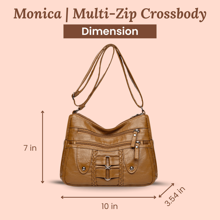 Monica Geflochtene Multi-Zip Umhängetasche