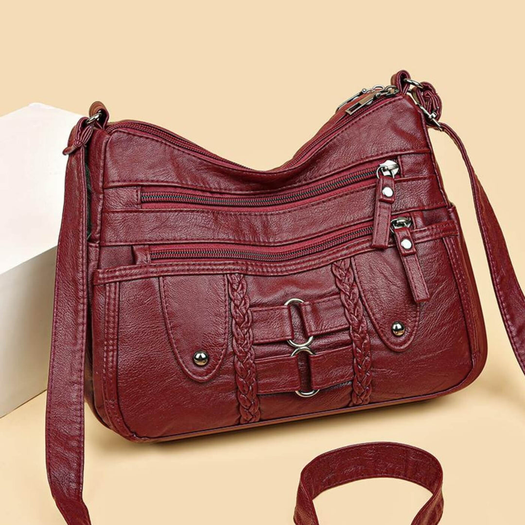Monica Geflochtene Multi-Zip Umhängetasche