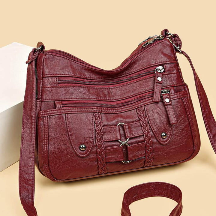 Monica Geflochtene Multi-Zip Umhängetasche