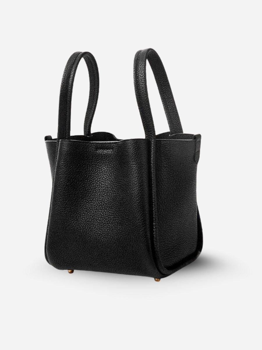 Muse Pebbled Mini Tote Bag - Milk Apricot