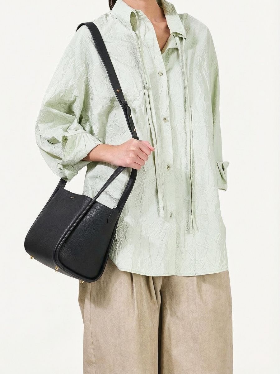 Muse Pebbled Mini Tote Bag - Milk Apricot
