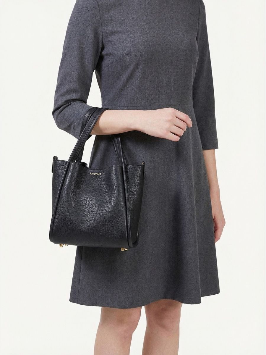 Muse Pebbled Mini Tote Bag - Milk Apricot