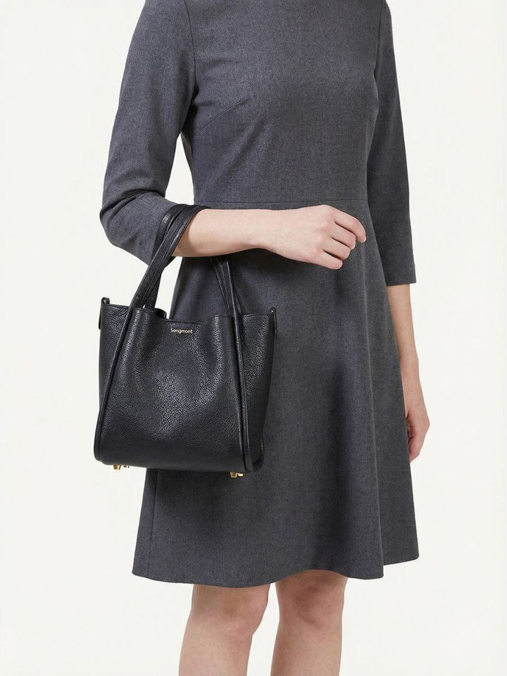 Muse Pebbled Mini Tote Bag - Milk Apricot
