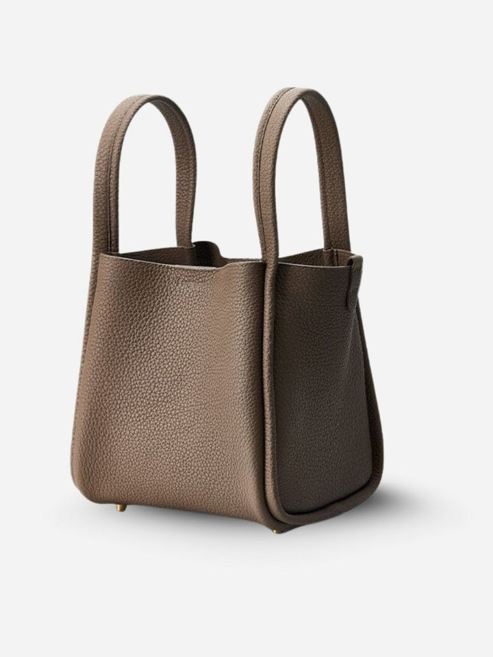 Muse Pebbled Mini Tote Bag - Milk Apricot