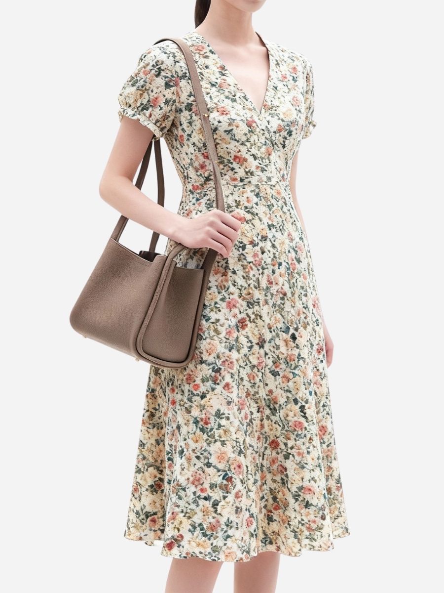 Muse Pebbled Mini Tote Bag - Milk Apricot