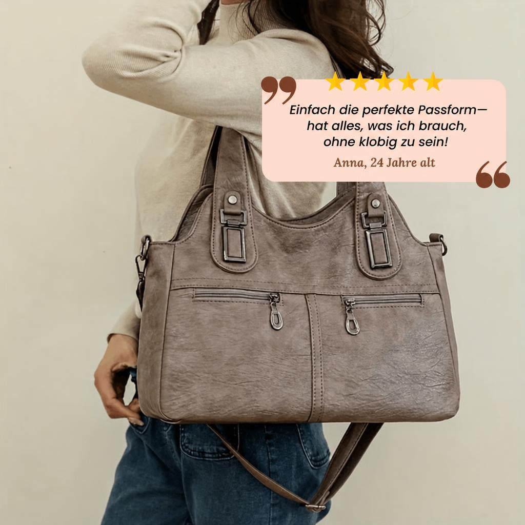Flavia Schultertasche mit Doppelreißverschluss