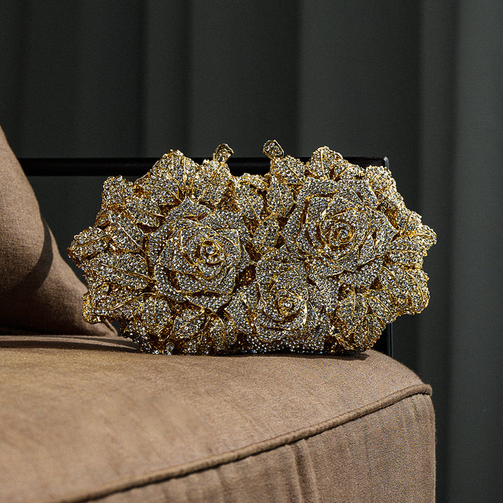 Rose Clutch Bag - Silver