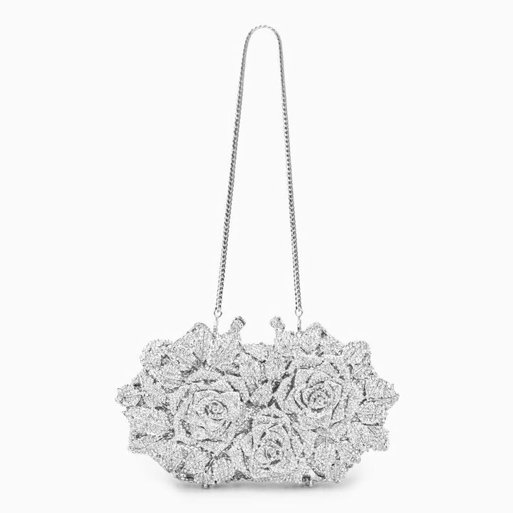 Rose Clutch Bag - Silver