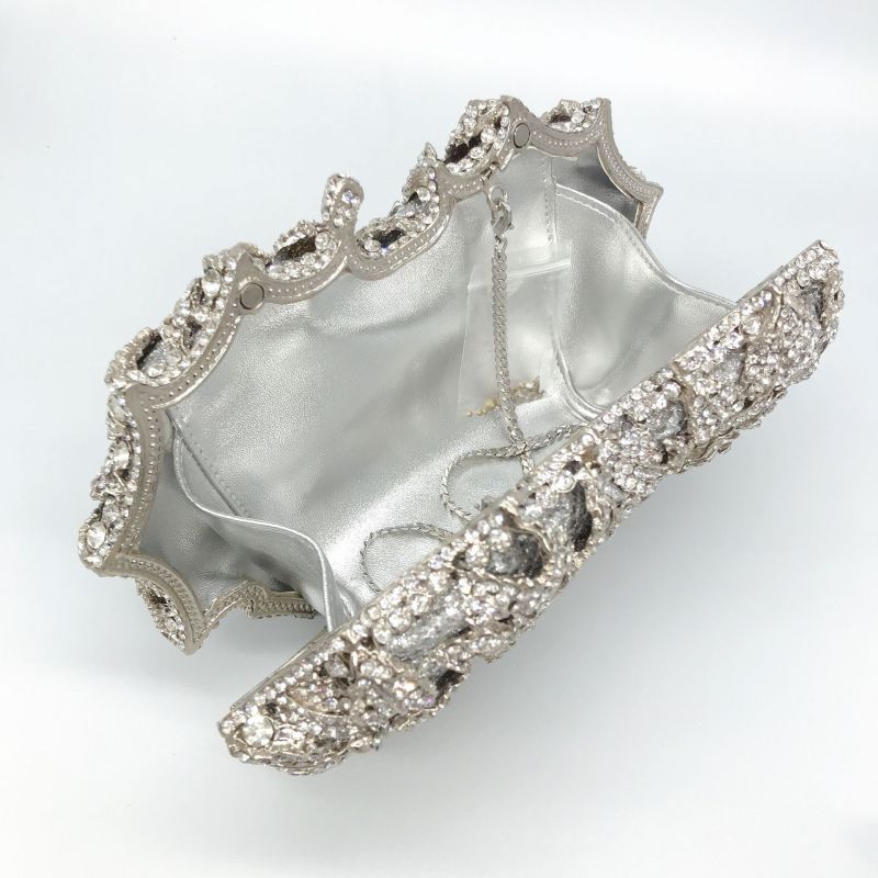 Rose Clutch Bag - Silver