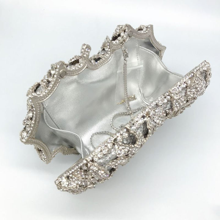 Rose Clutch Bag - Silver